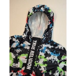 True Religion Kids Size 4 Windbreaker Hood Full Zip Lightweight Pockets Tie Dye